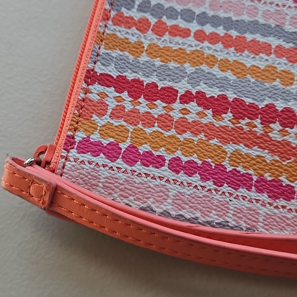Vera Bradley Pink and Orange Striped Wristlet Like NEW - Picture 5 of 12